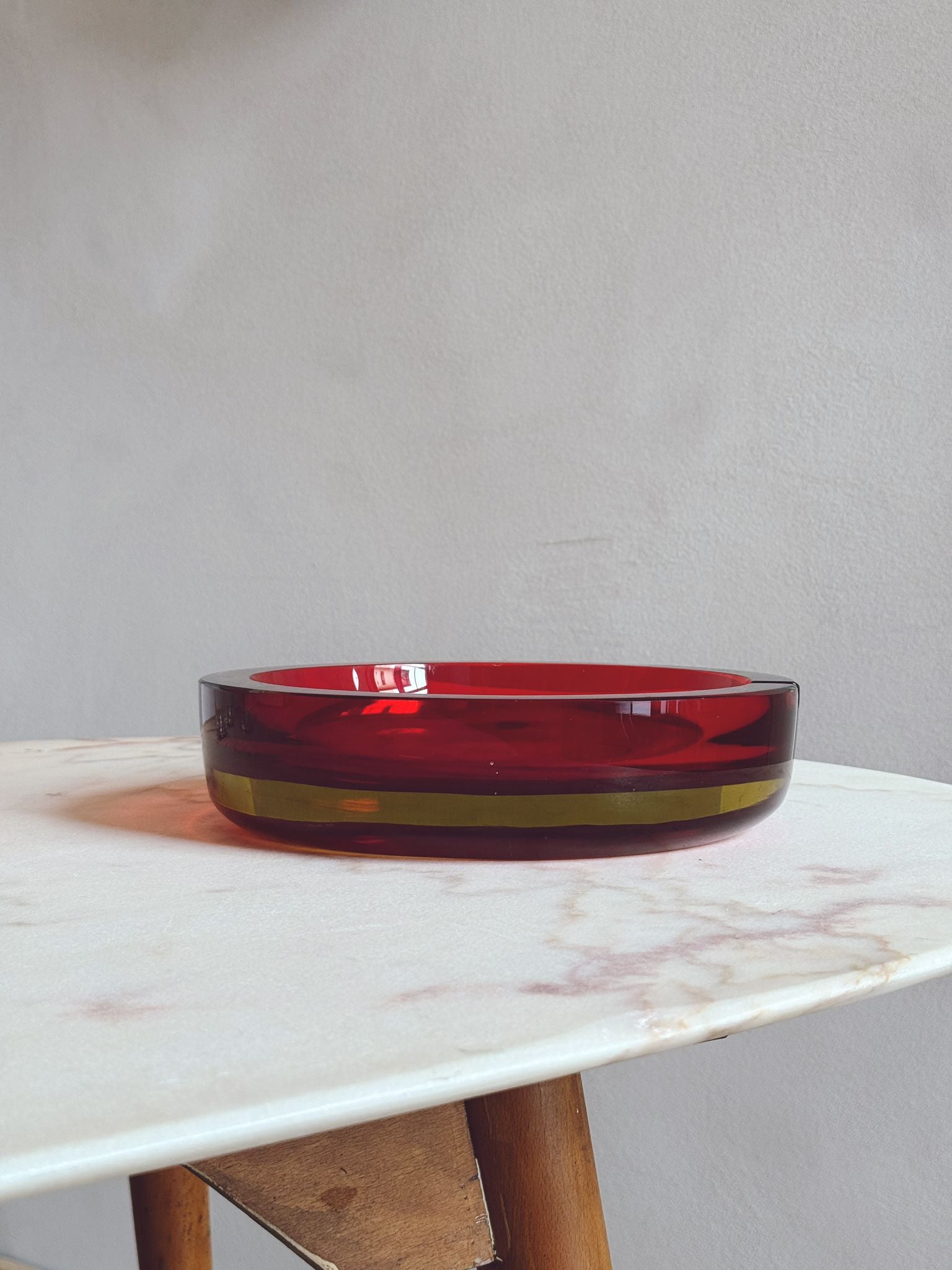 1960s Extremely Large Flavio Poli Red Cigar Bowl