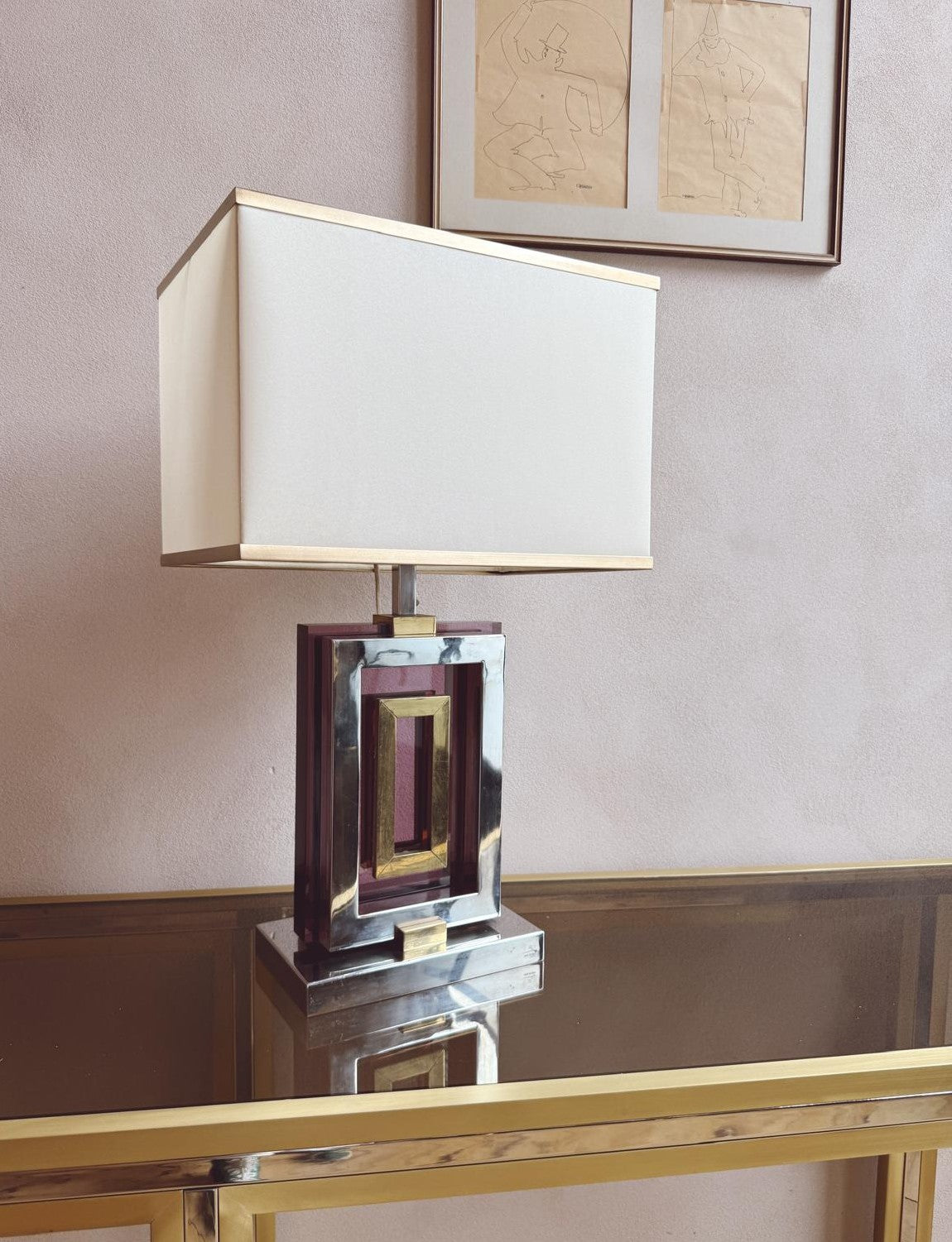 1970s Signed Romeo Rega Table Lamp