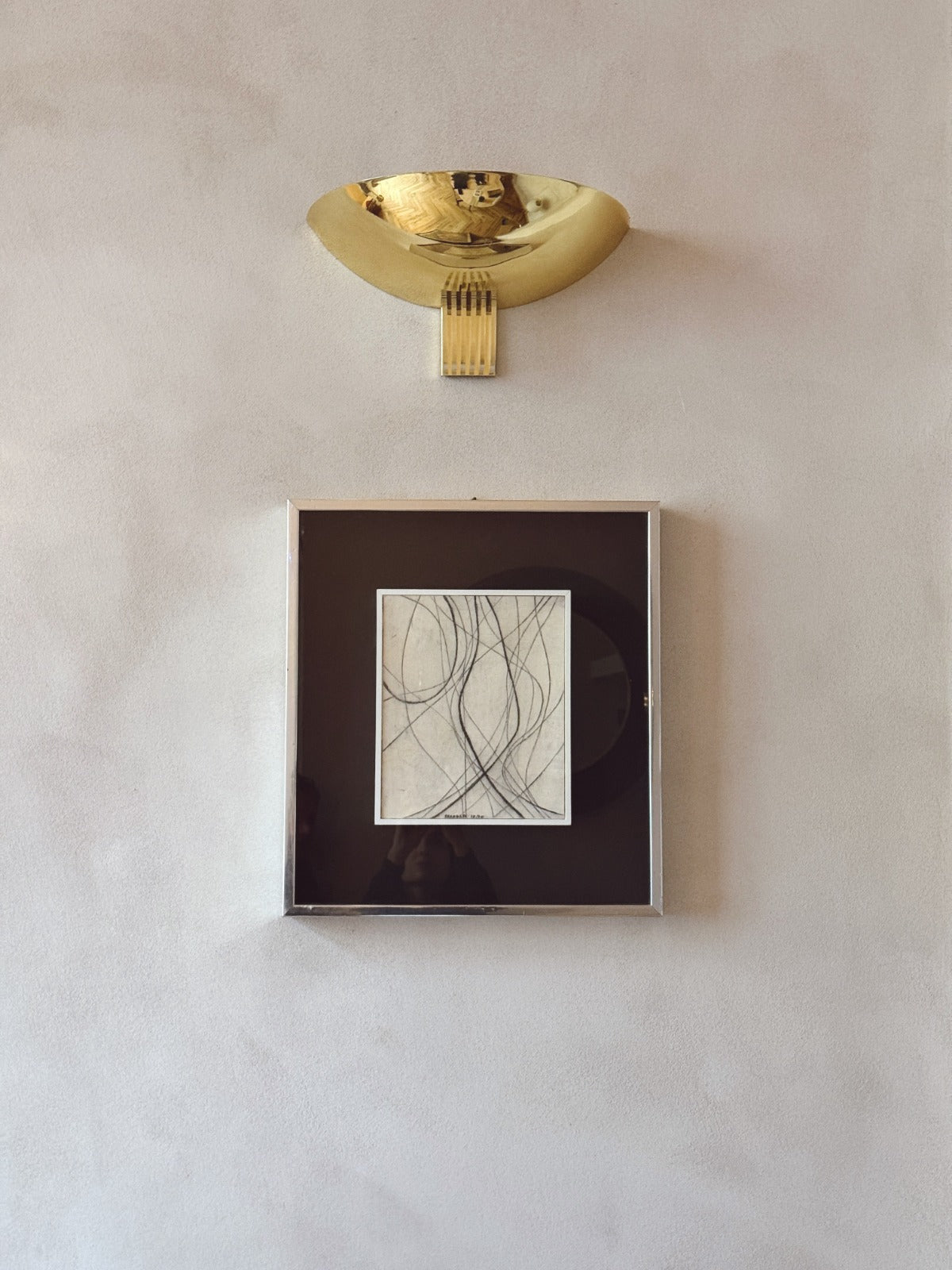 1970s Signed Line Abstract by L. Sgabarti