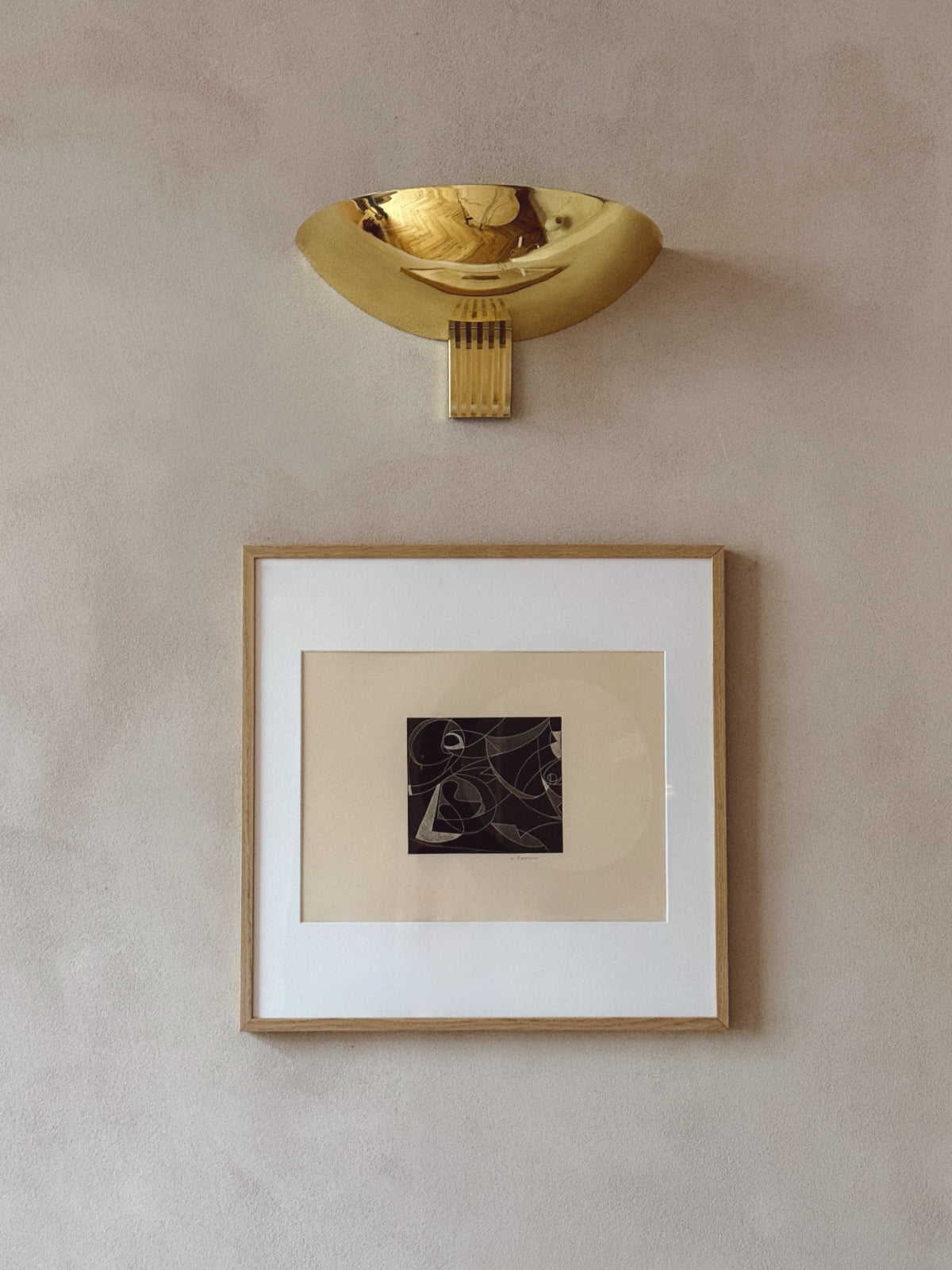 White on black, Small Square Fine Abstract, Lithograph, 1976 A. Romano