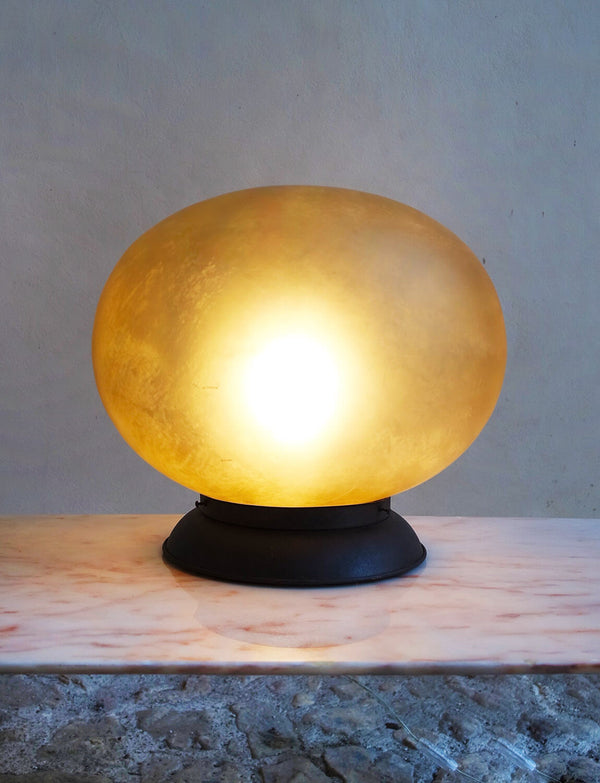 Large frosted 1970s Murano Glass Orb Table Light