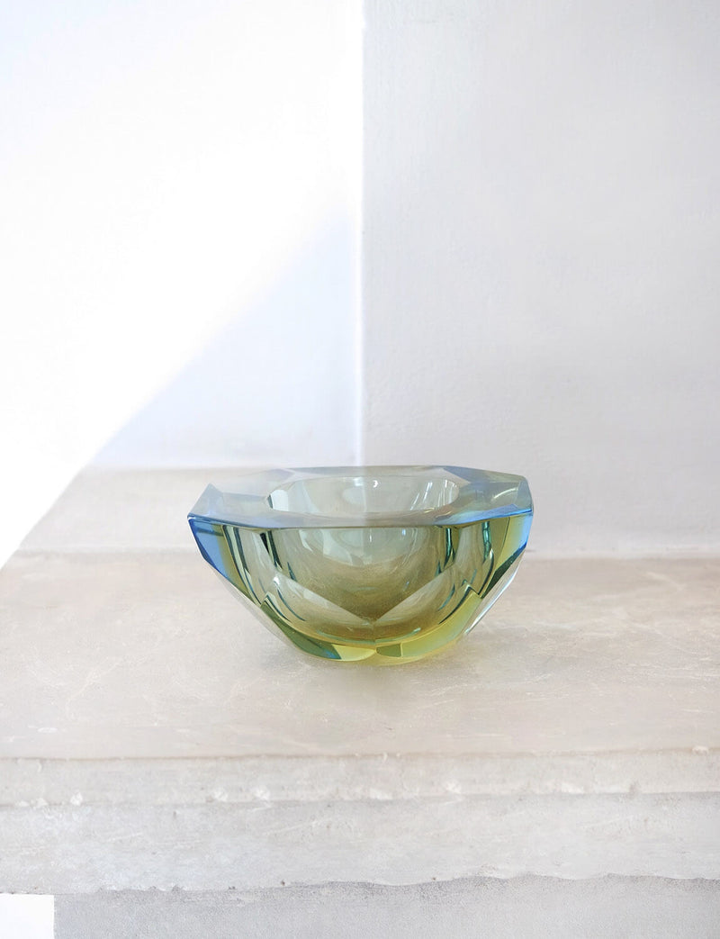 Set of Three 1970s Murano Glass Faceted Bowls