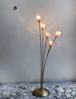 1950s Five Flower Hand-blown Murano Glass Floor Lamp