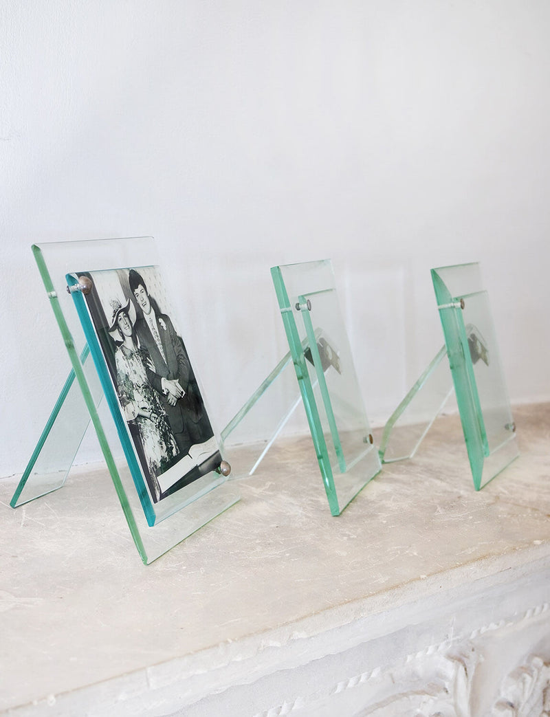Set of Three 1940s Glass Picture Frames attributed to Fontana Arte