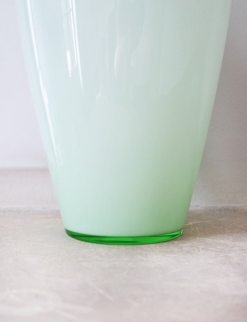 1970s Pale Green Opaque Italian Vase