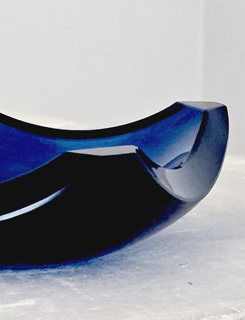 1970s Fontana-Style Navy Square Blue Bowl