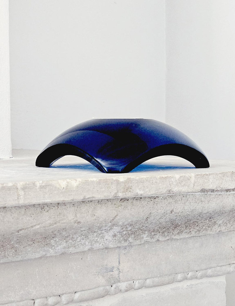 1970s Fontana-Style Navy Square Blue Bowl