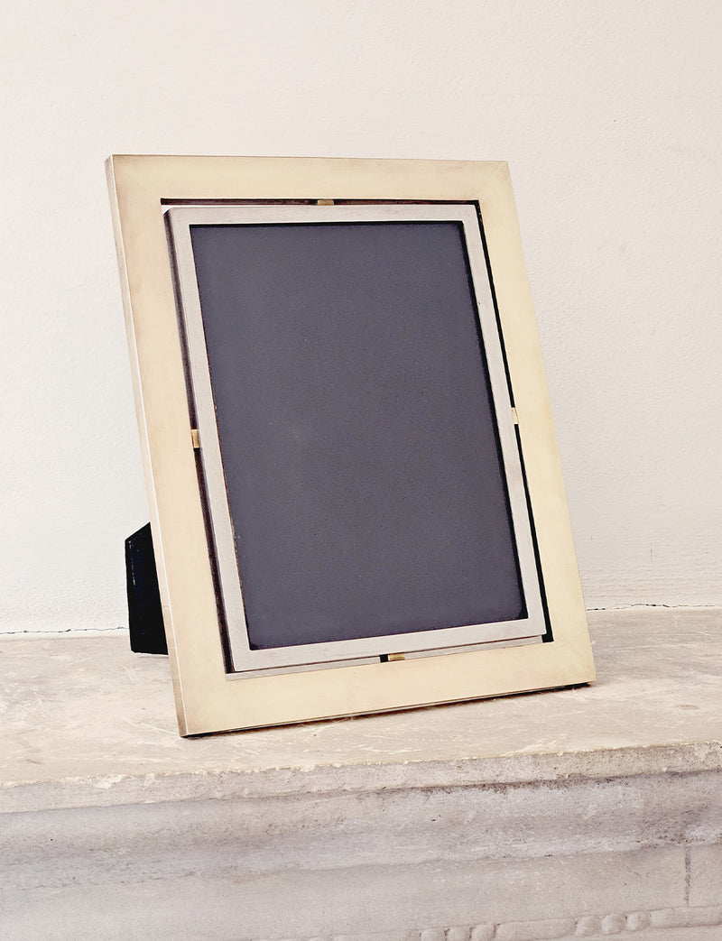 1970s Brass and Chrome Barbi Photo Frame