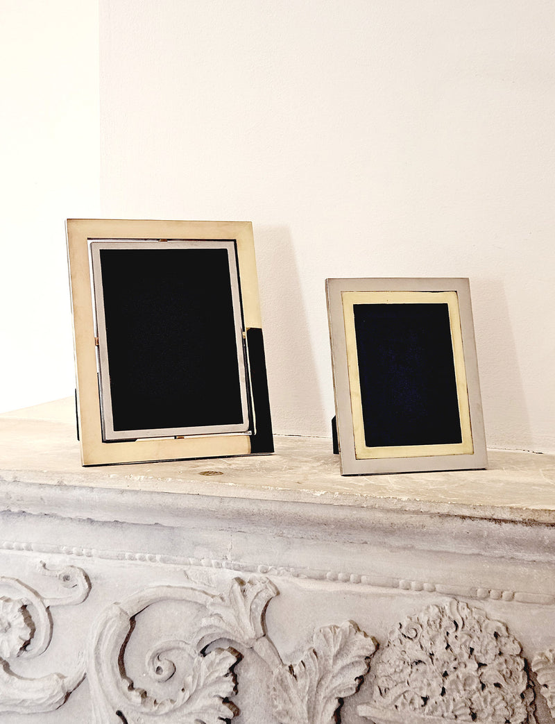 1970s Brass and Chrome Barbi Photo Frame