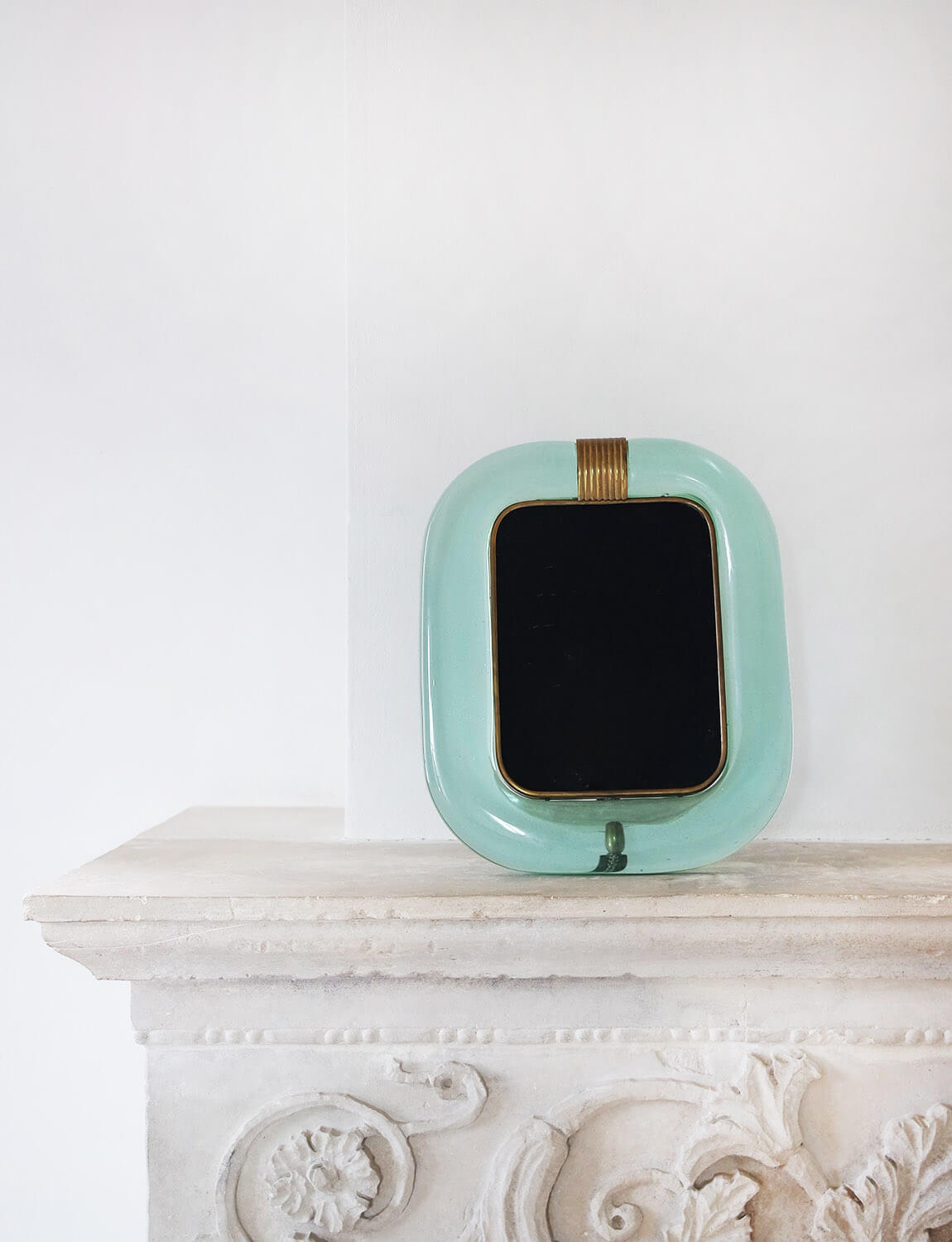 Turquoise Green Signed 1940s Archimede Seguso Murano Glass Frame