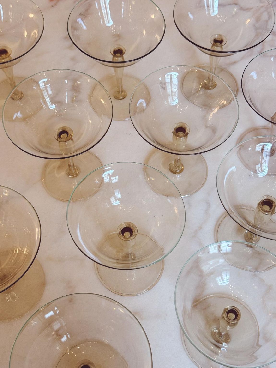 1940s Hand-Blown Murano Cocktail Glasses (Set of 12)