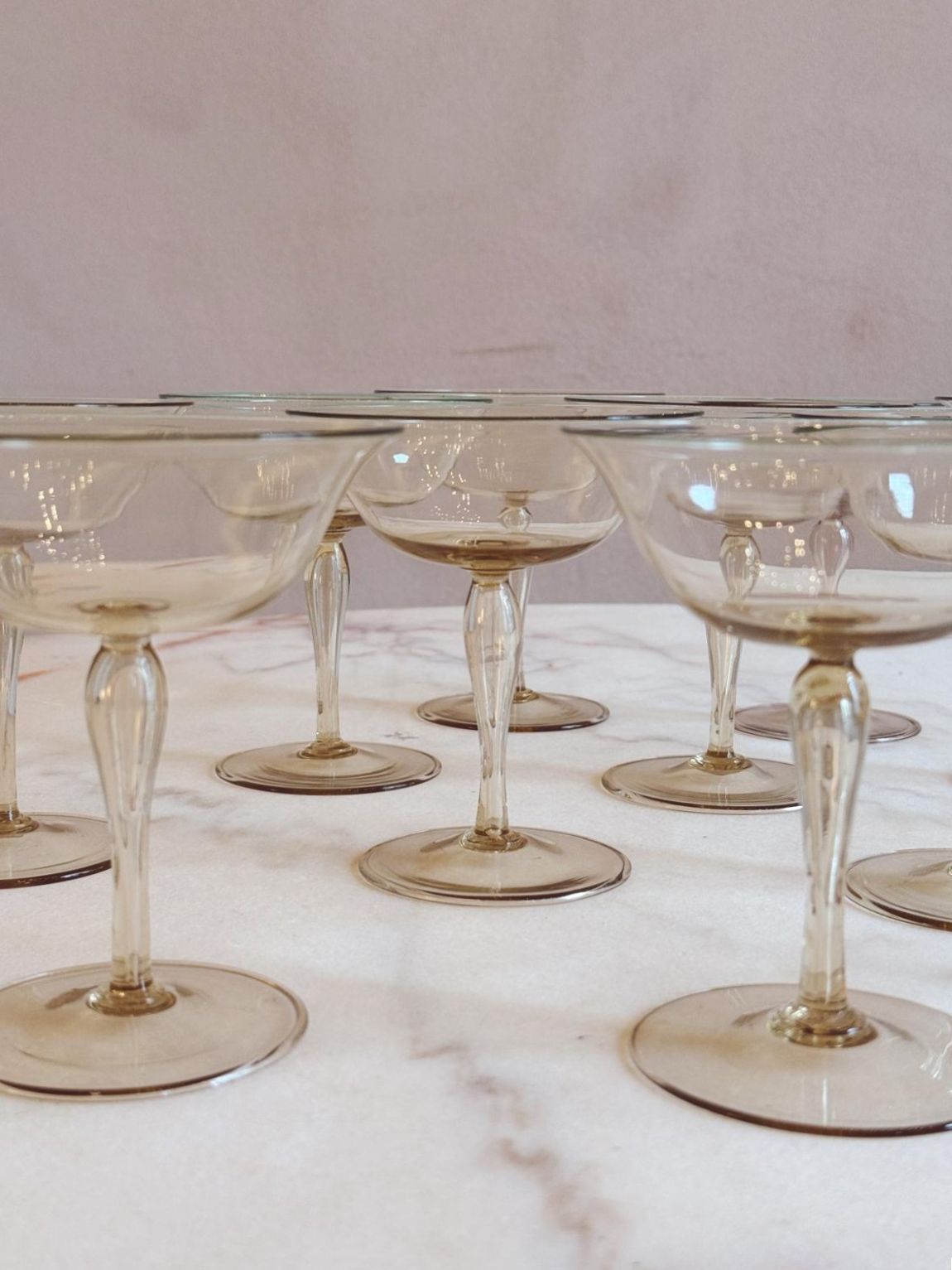 1940s Hand-Blown Murano Cocktail Glasses (Set of 12)