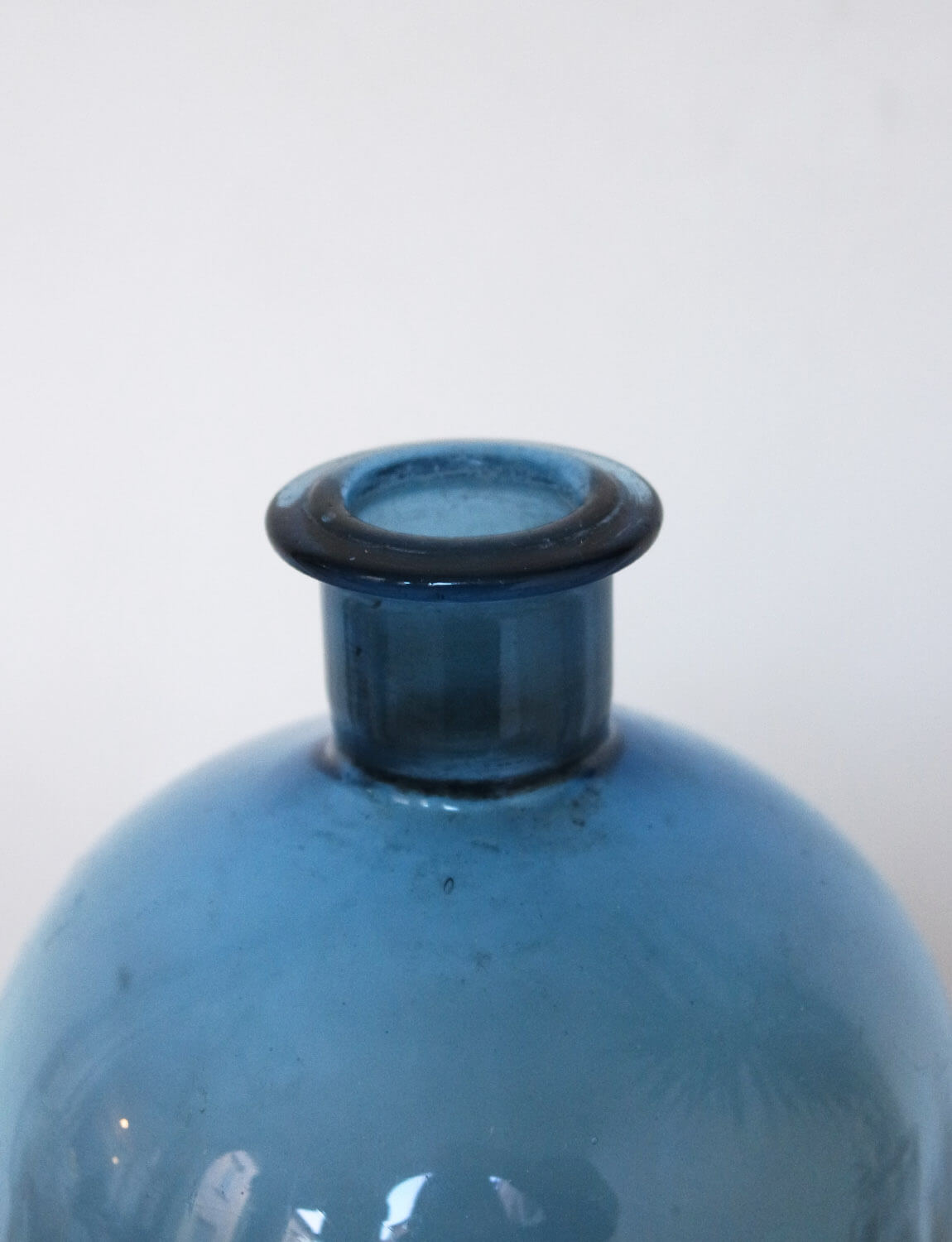 Large Blue Neapolitan Glass Apothecary Bottle early 1900s