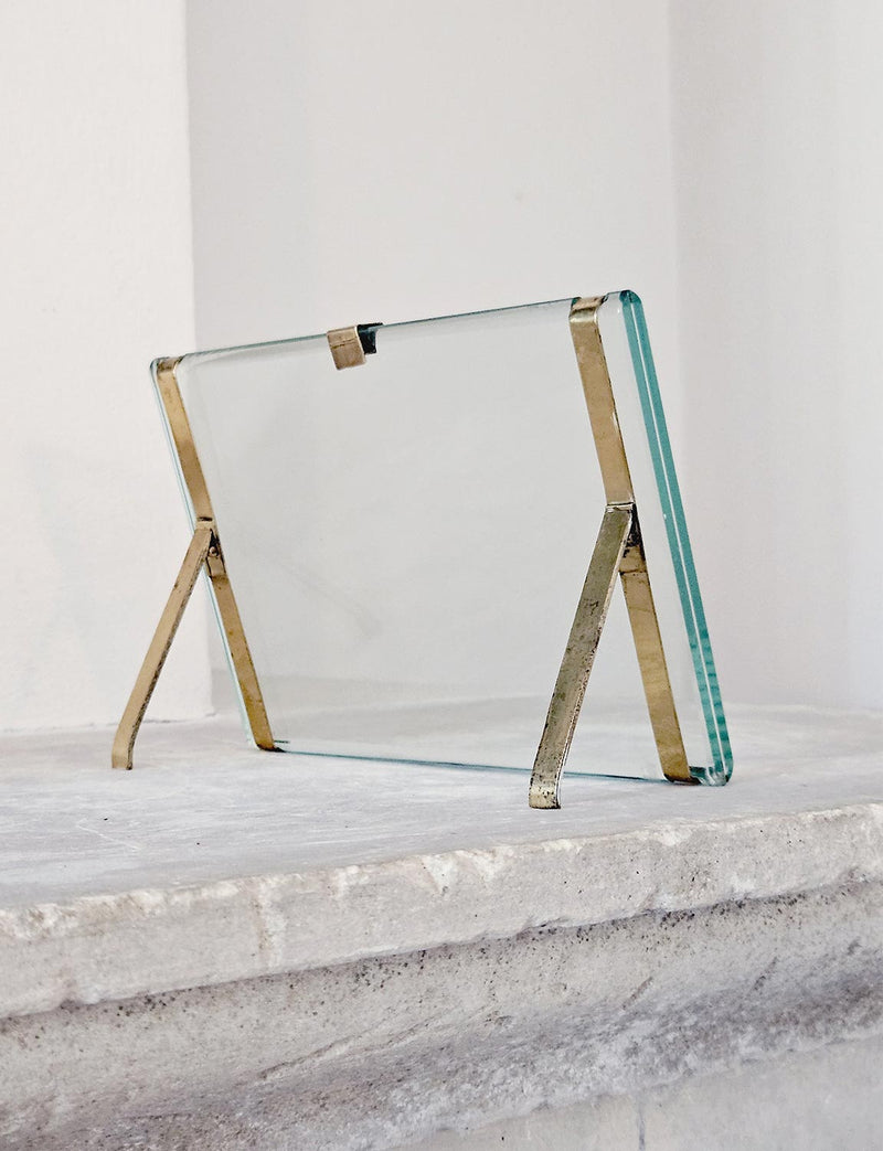 1960s Curved Glass Italian Photo Frame in the style of Fontana Arte