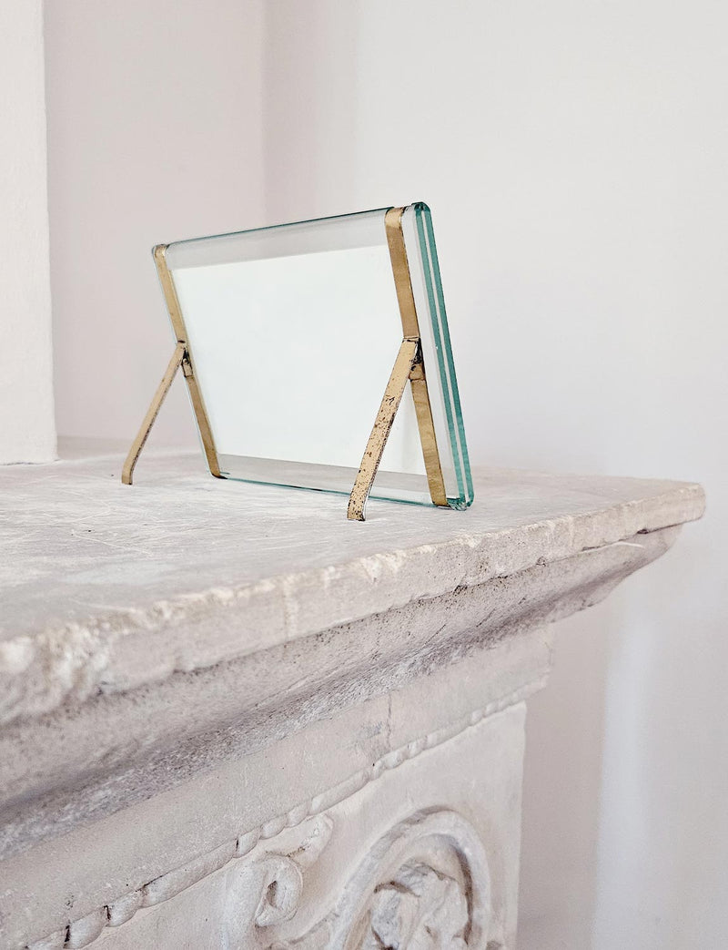 1960s Curved Glass Italian Photo Frame in the style of Fontana Arte