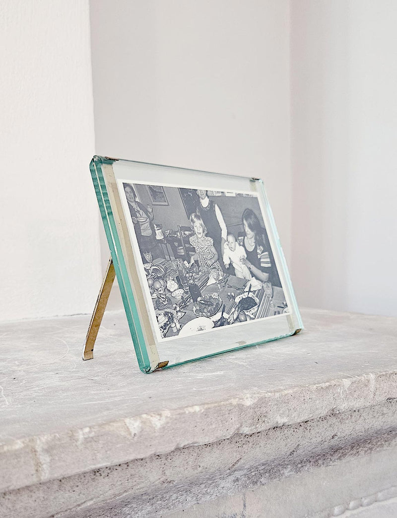 1960s Curved Glass Italian Photo Frame in the style of Fontana Arte