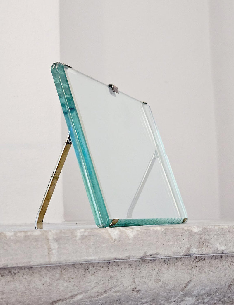 1960s Curved Glass Italian Photo Frame in the style of Fontana Arte