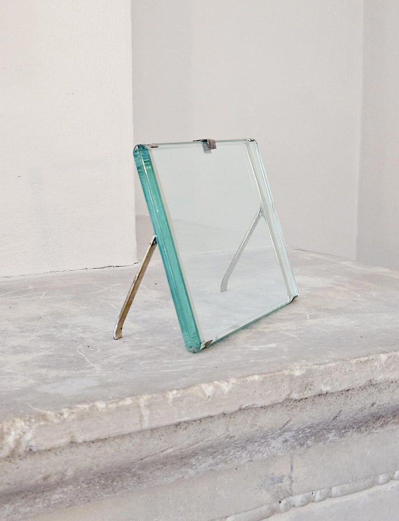 1960s Curved Glass Italian Photo Frame in the style of Fontana Arte