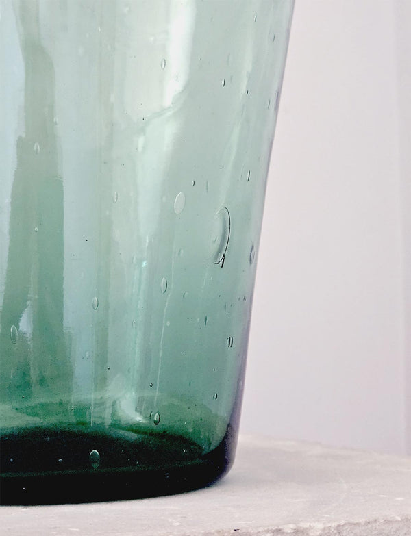 Large Green 1950s Hand-blown Empoli glass Vase