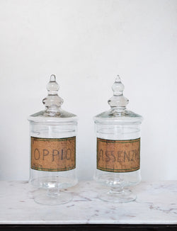 A pair of Neapolitan Glass Apothecary Jars early 1900s (Opium & Absinthe)