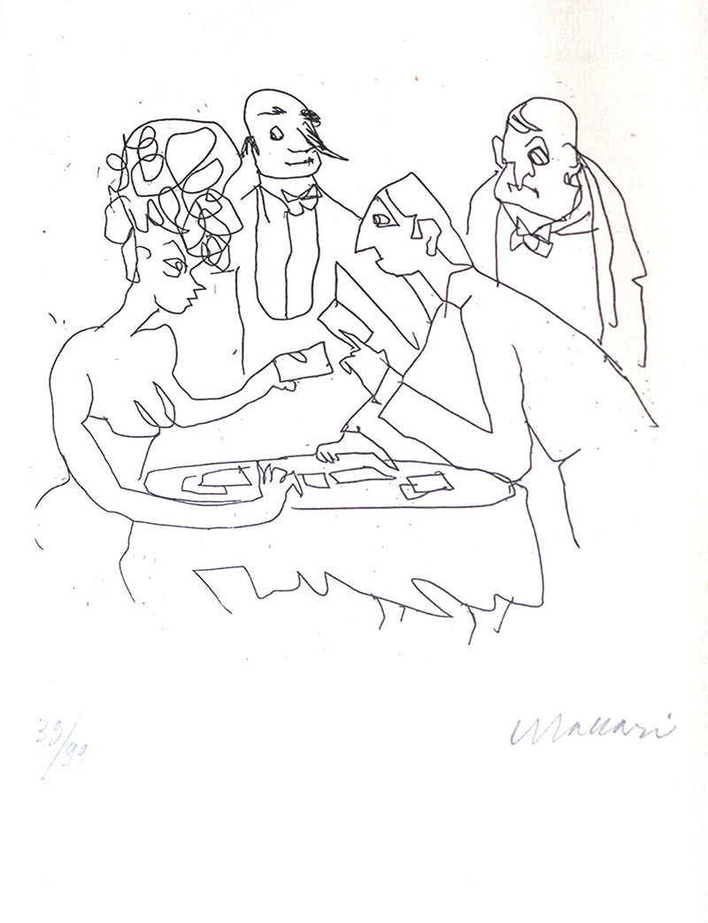 The Card Players by Mino Maccari, 1950s