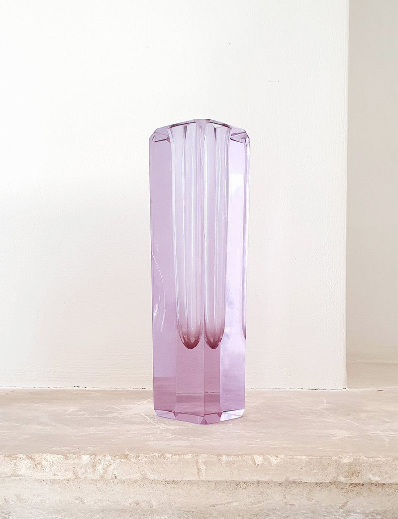Pair of Mandruzzato Pink Geometric Vases