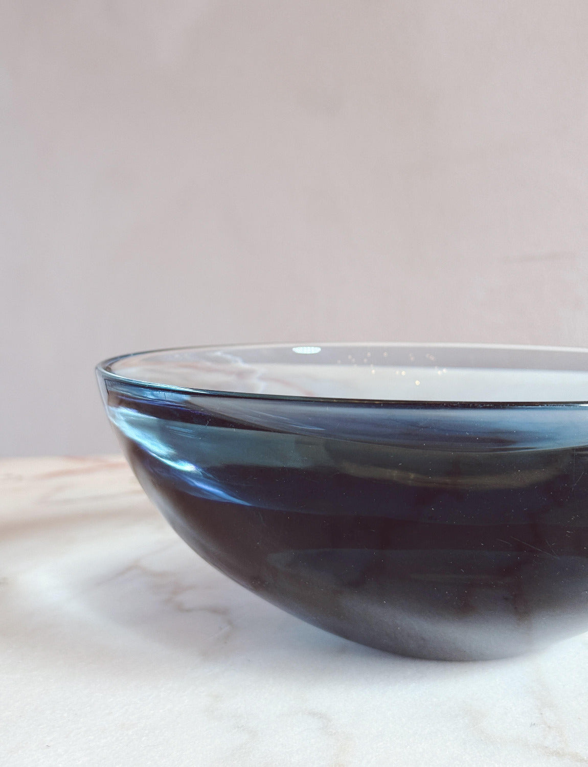 1960s Large Flavio Poli Deep Blue Bowl