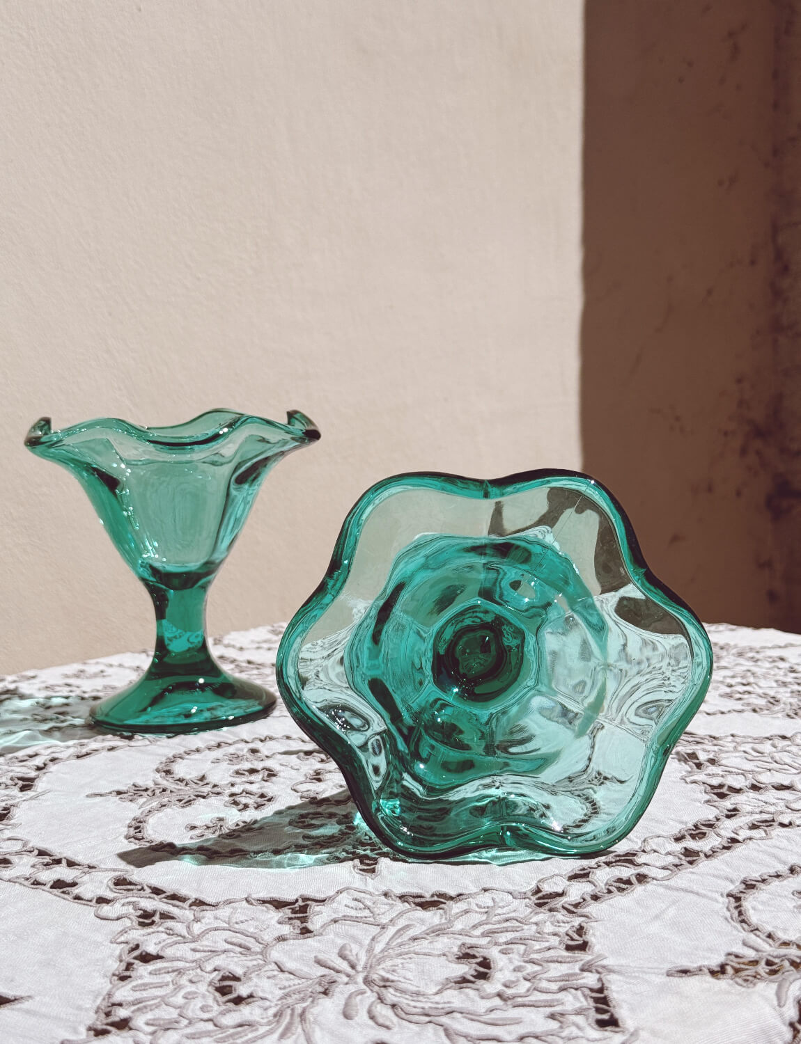 Set of Six Green Gelato Bowls