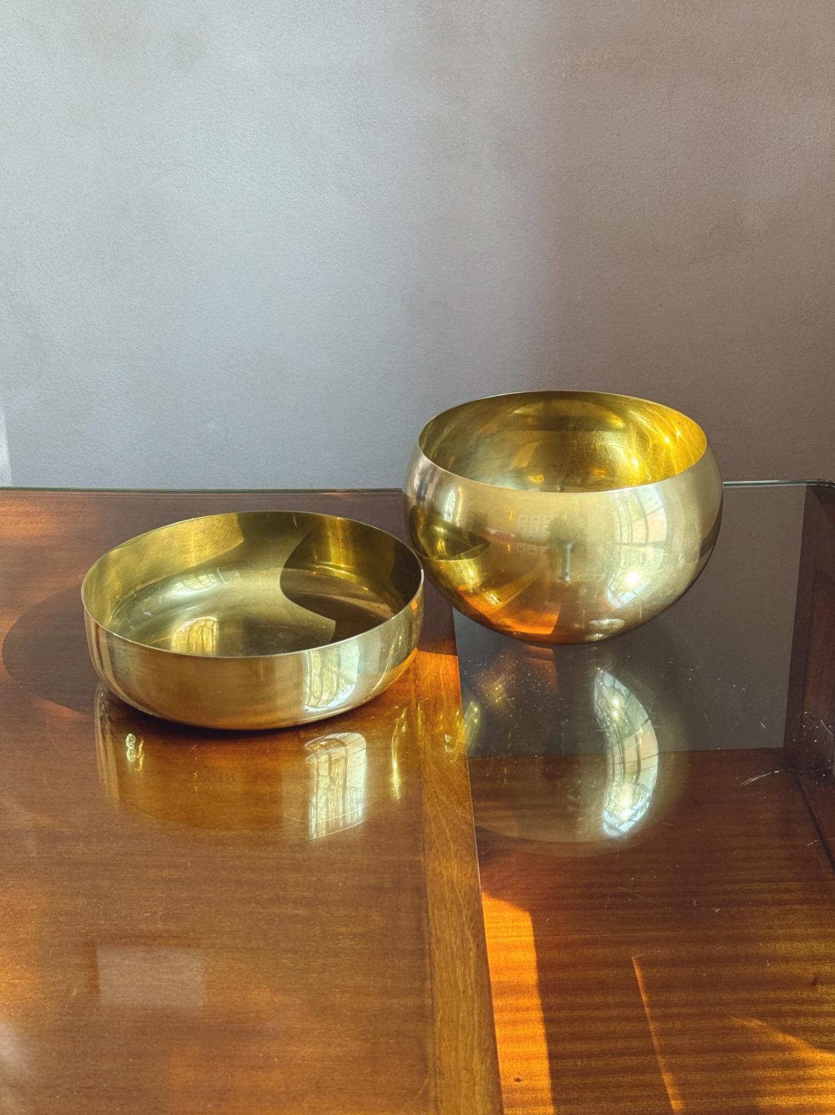Pair of 1970s Italian Brass Bowls
