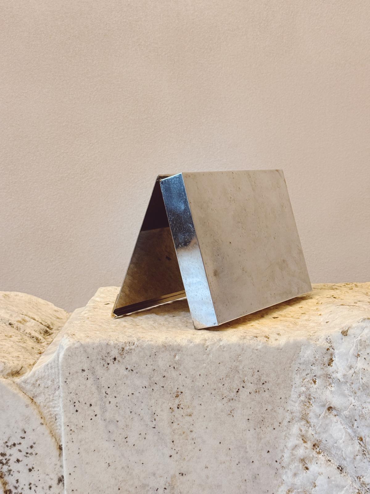 1970s Chrome and Brass 'Libro' Desk Box