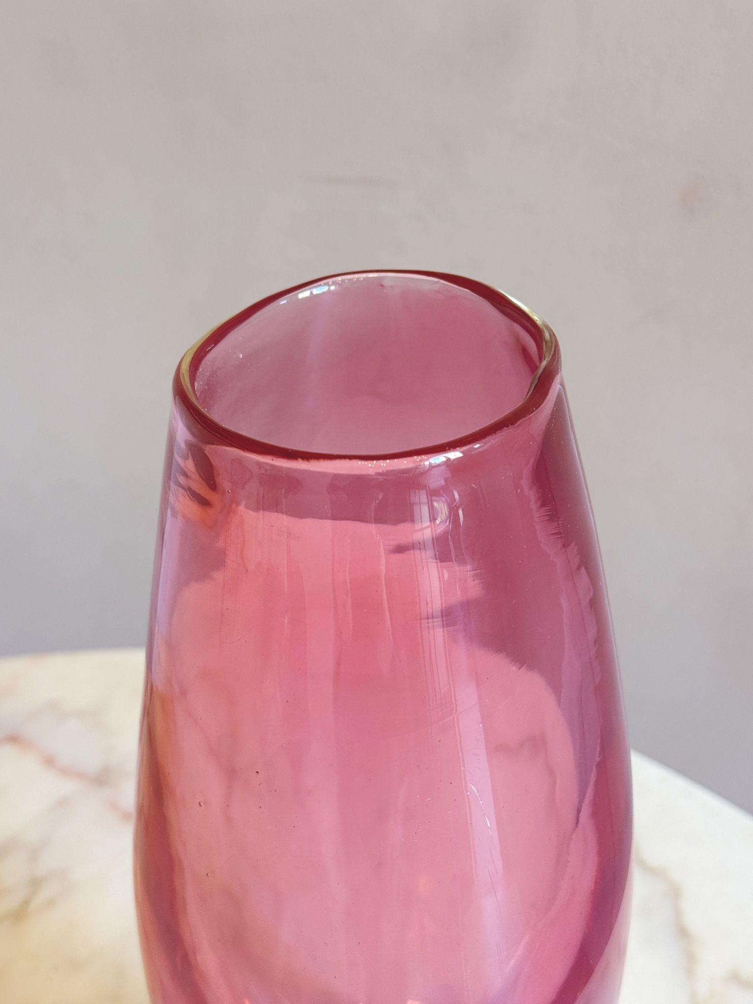 1960s Large Pink Flavio Poli Sommerso Vase