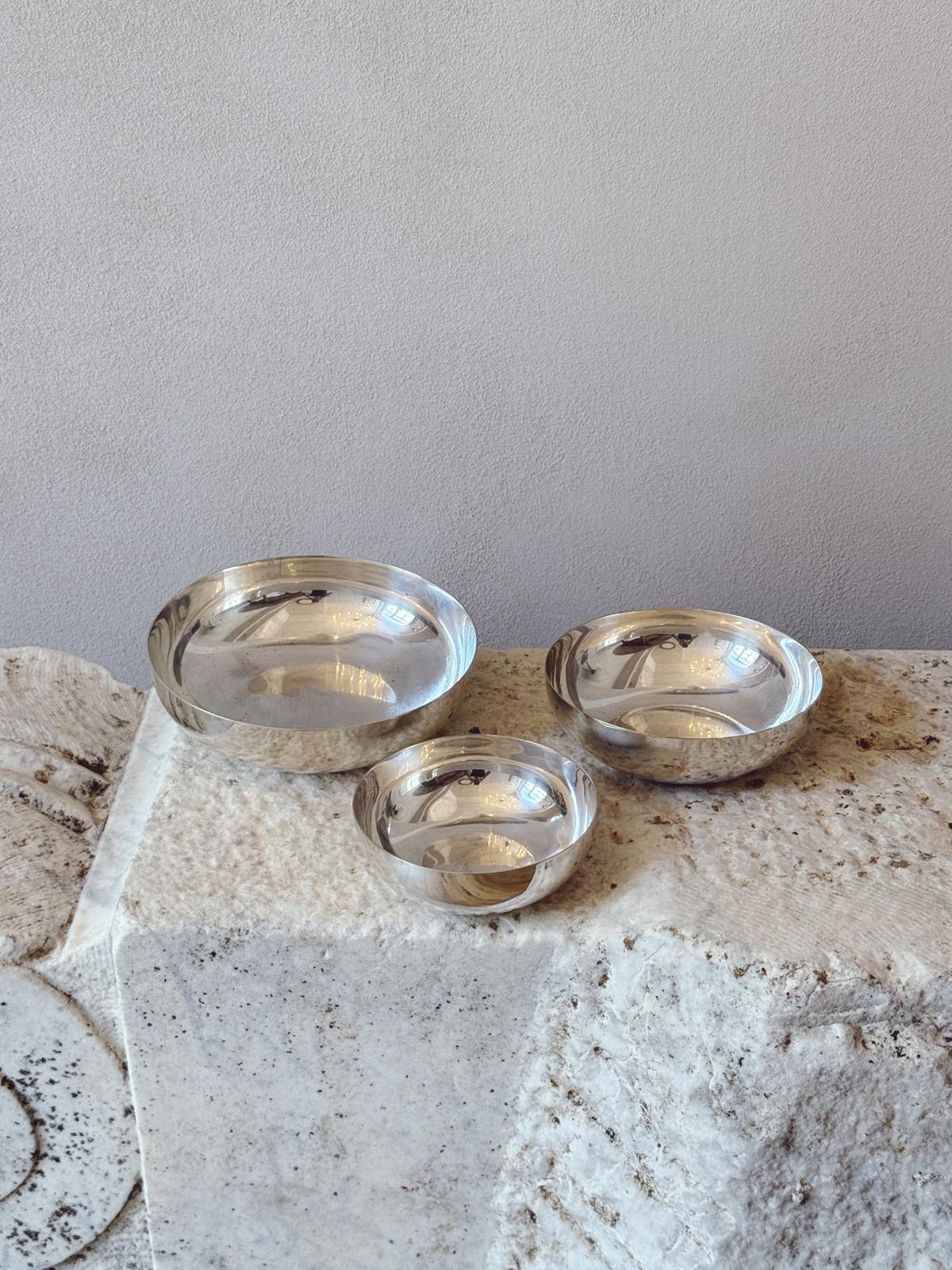 1960s Set of Three Silver Lino Sabattini for Christofle Bowls