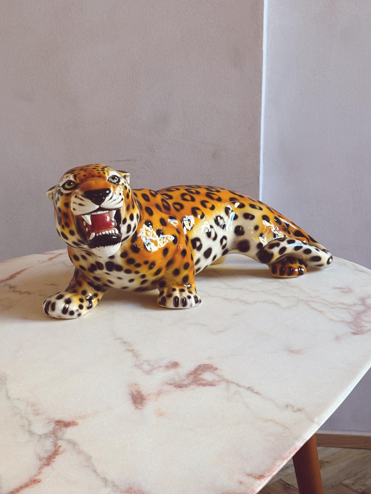 1960s Italian Ceramic Leopard