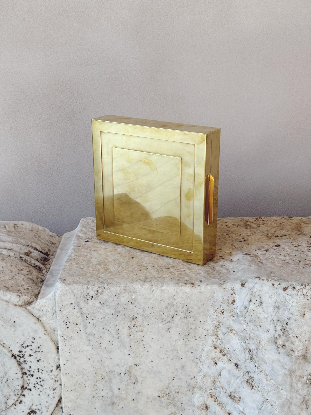 1970s Liwans Square Brass Desk Box