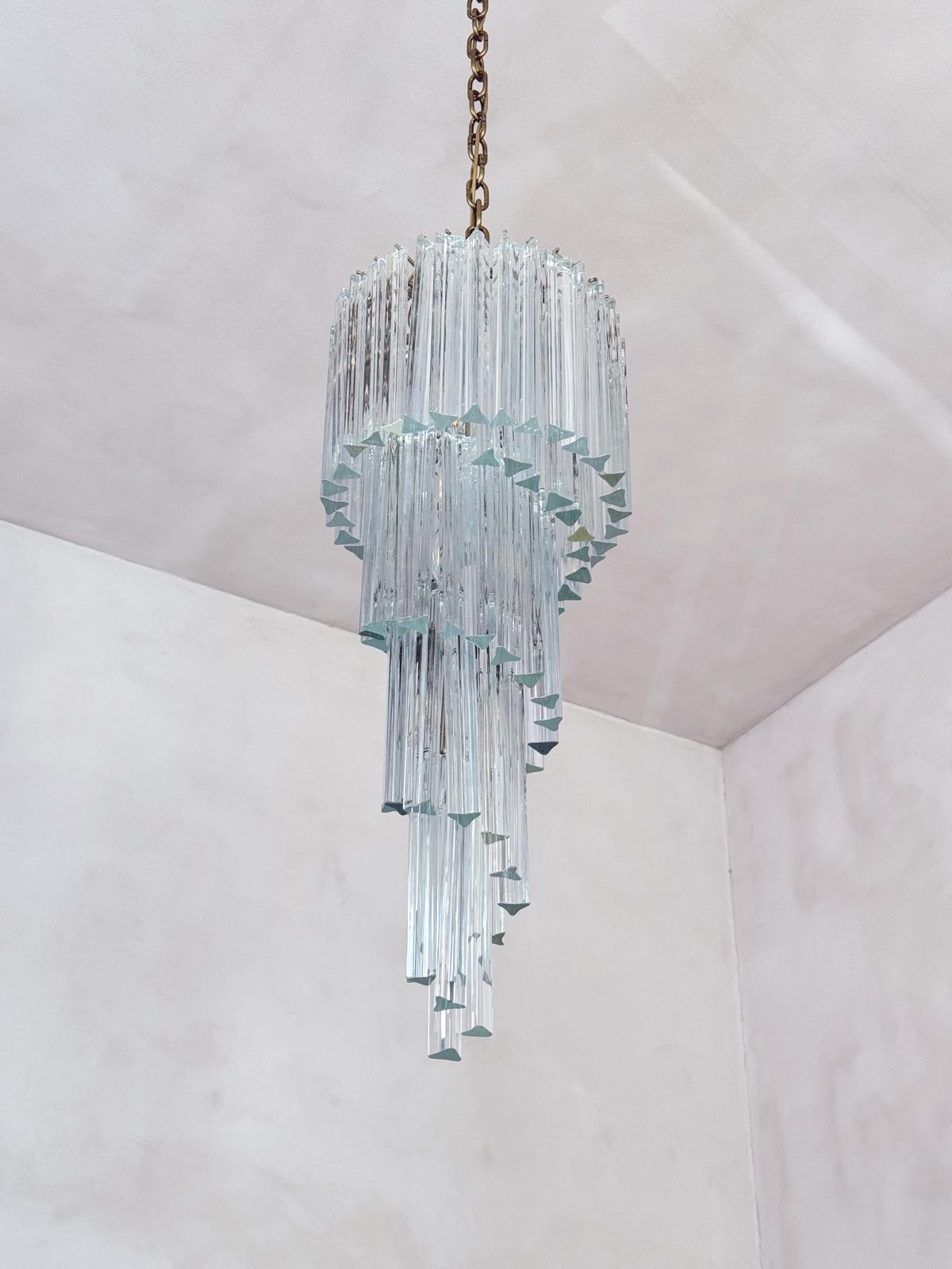 1960s Long Murano Glass Venini Chandelier