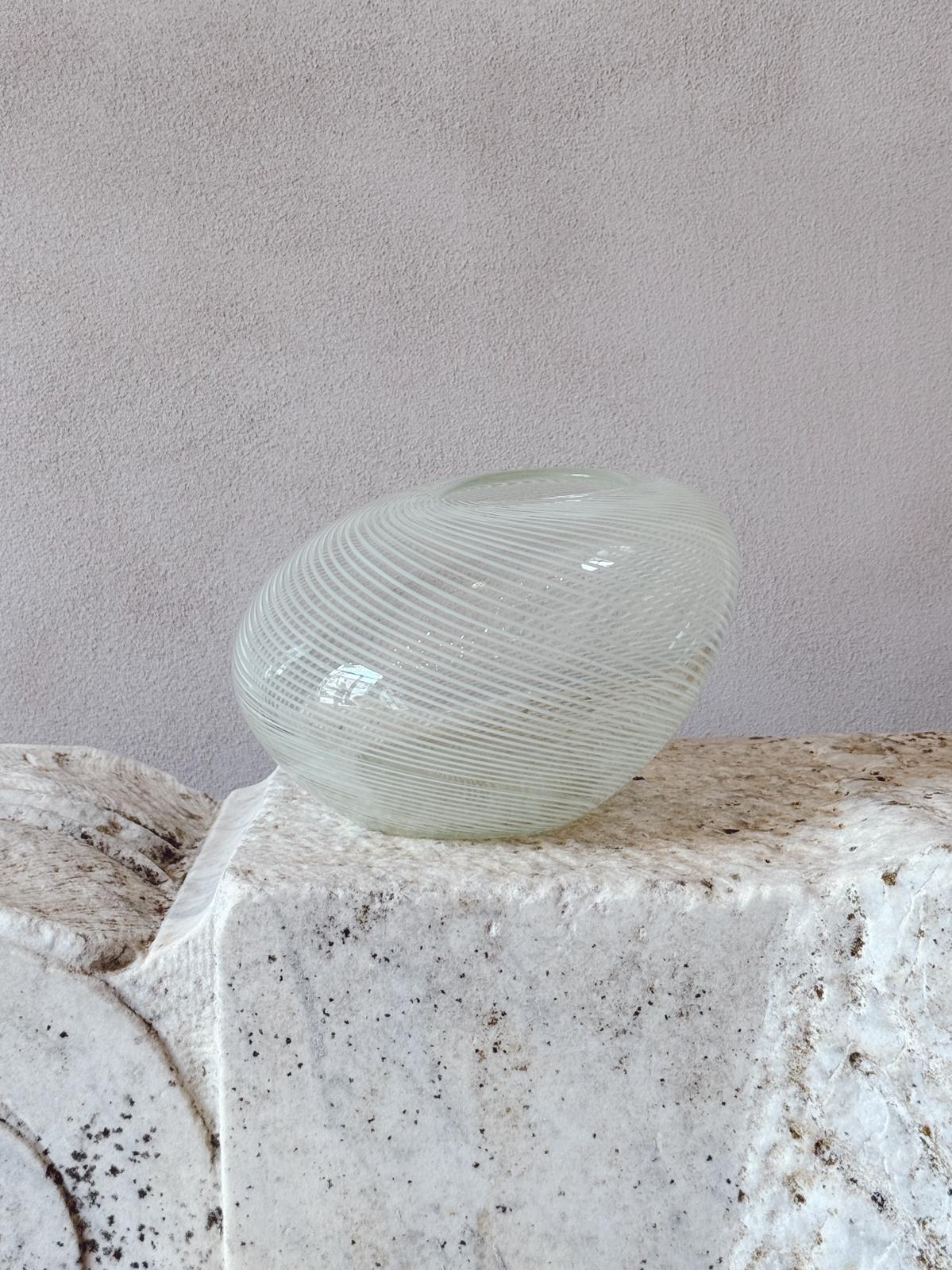 1970s Venini Striped Organic Vase