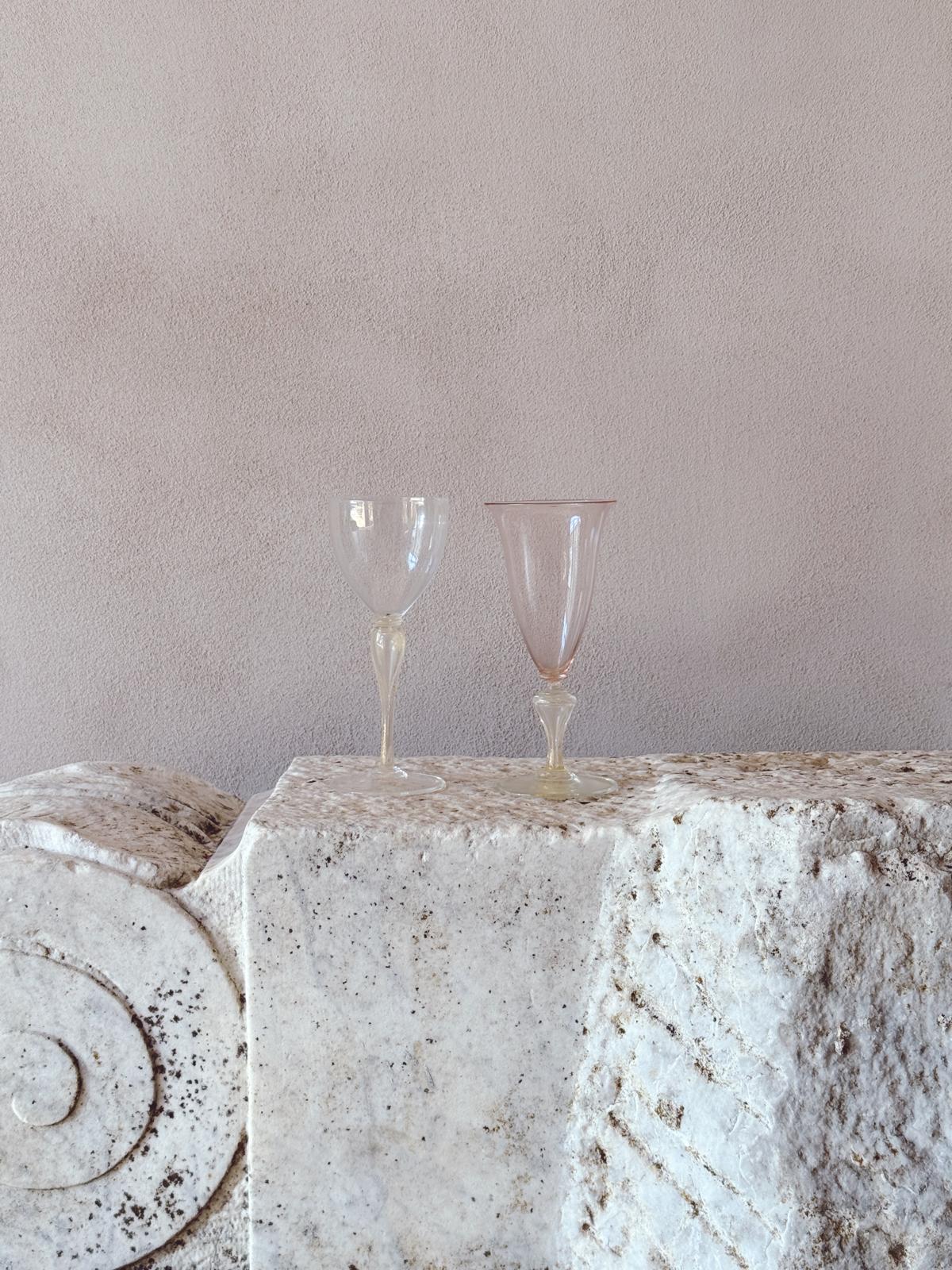 'Perfectly Unmatched' 1930s Murano Wine Glasses (Set of 8)