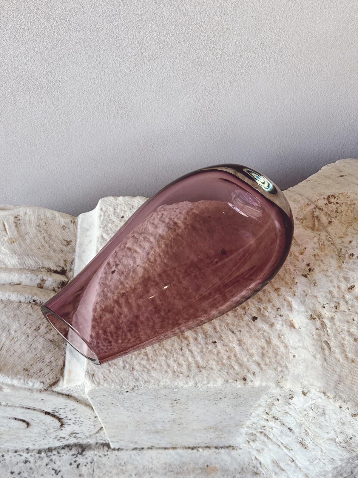 1970s Hand-blown Murano Glass Amethyst Vase
