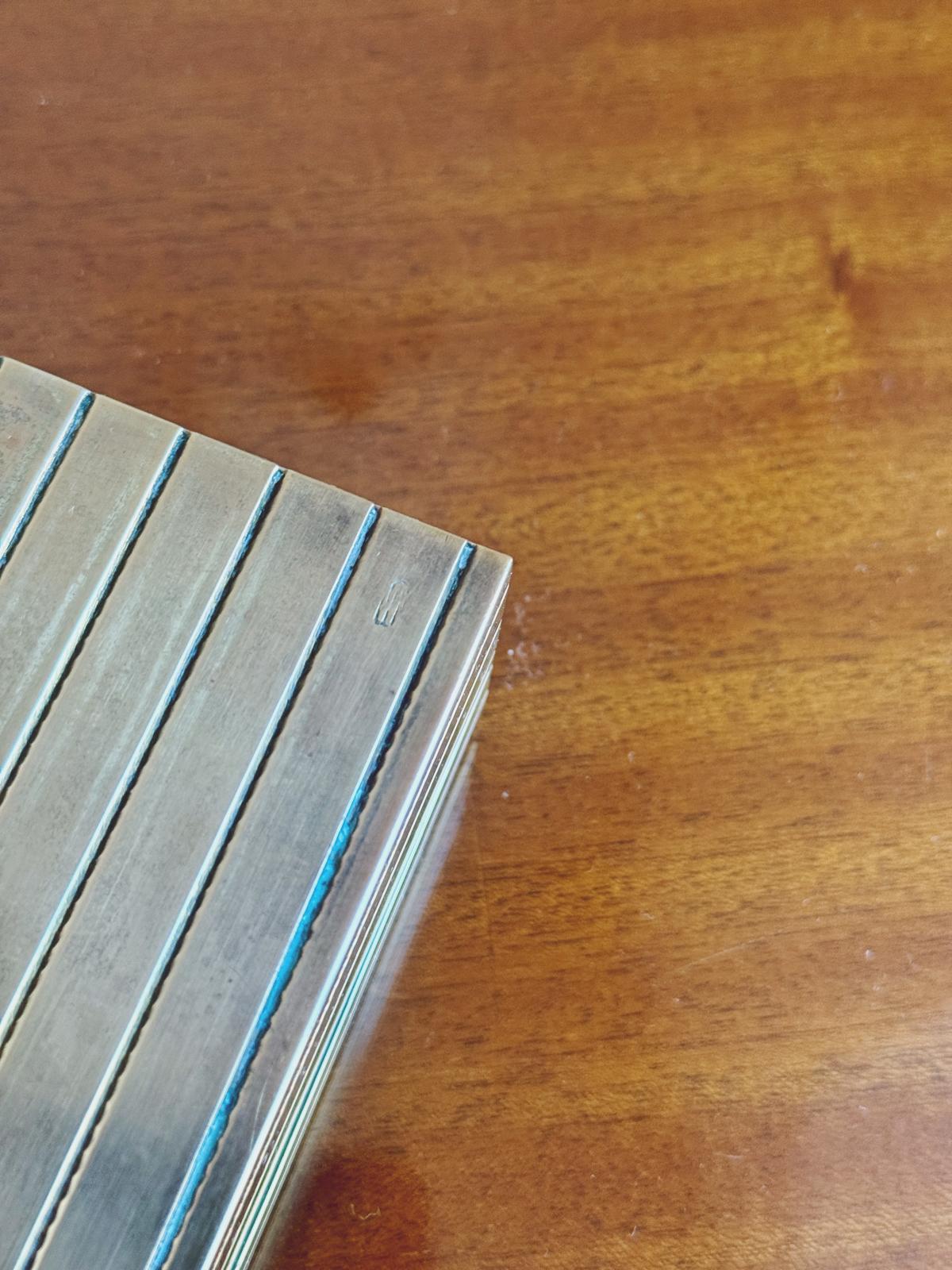 1970s Brass Desk Box with horizontal stripes