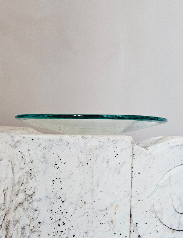 1950s Large Round Turquoise Fontana Arte centrepiece