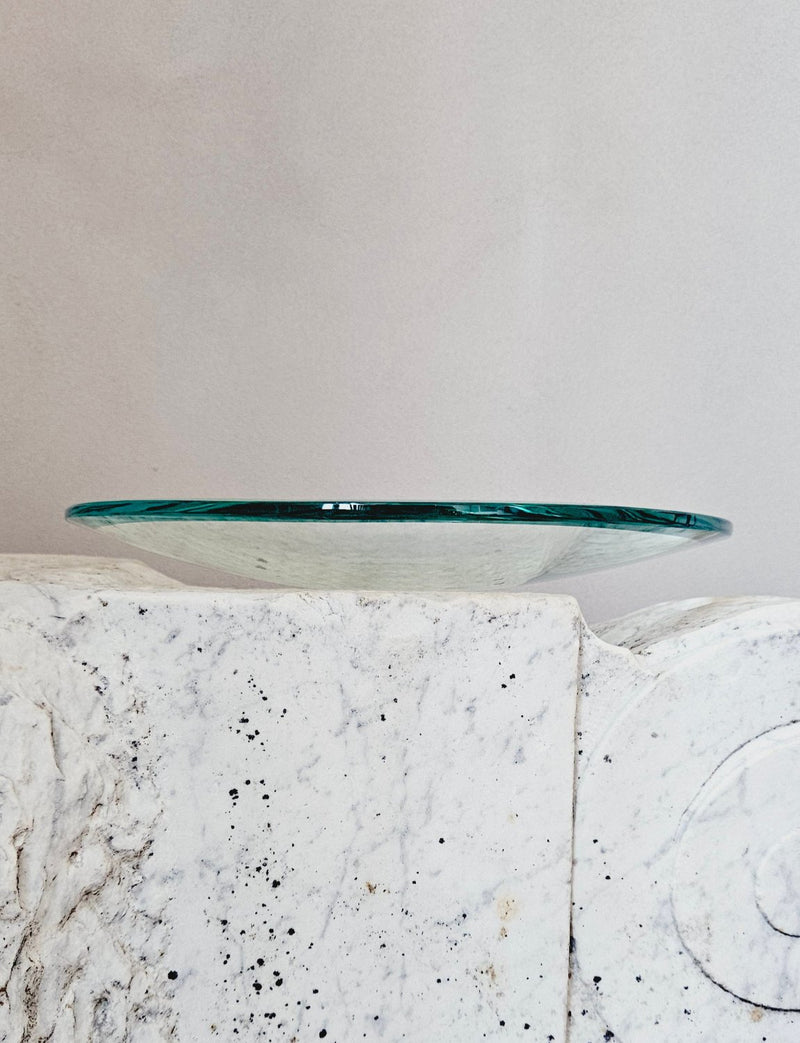 1950s Large Round Turquoise Fontana Arte centrepiece