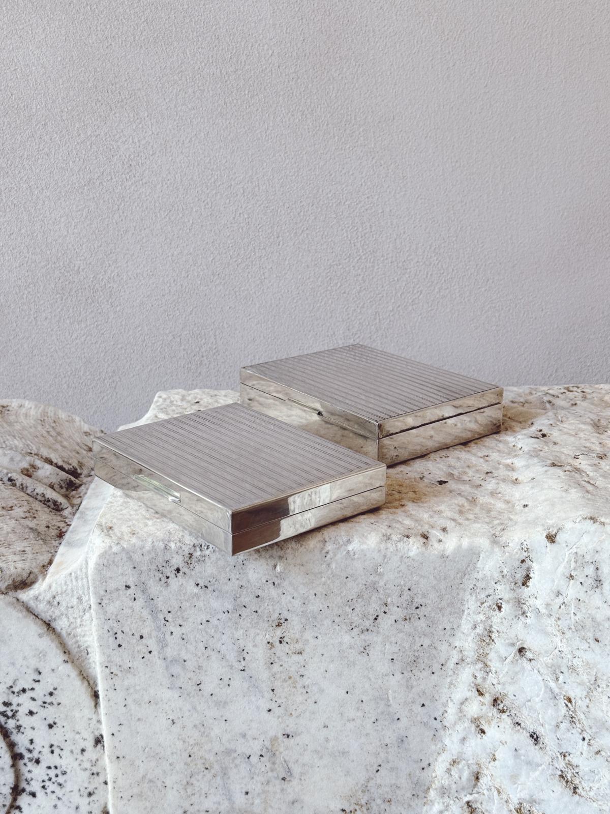 1970s Sterling Silver Desk Boxes