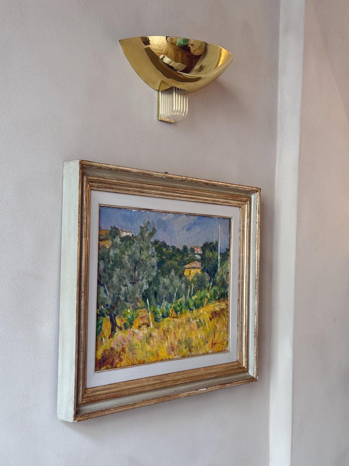 “Campagna Toscana Montepulciano” 1978 Oil Painting by Mario Disertori