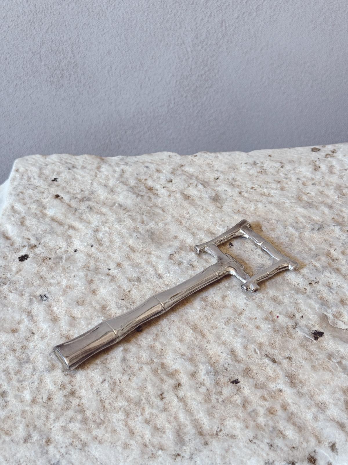 1970s Silver-plated Bamboo Bottle Opener