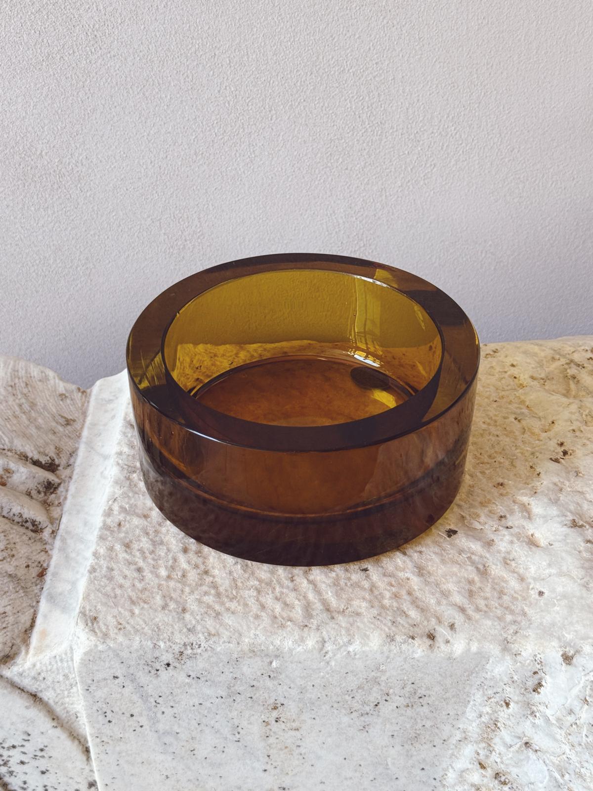 1960s Sommerso Deep Yellow Bowl by Flavio Poli