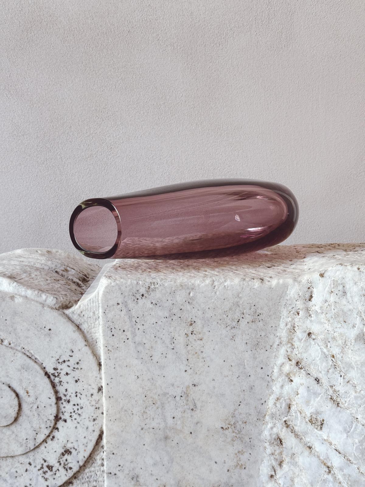 1970s Hand-blown Murano Glass Amethyst Vase