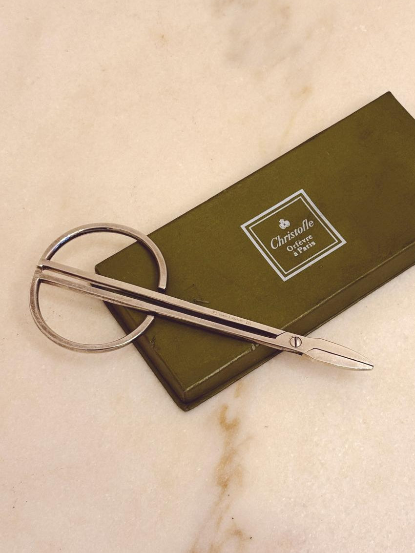 1960s Cristofle Silver 'Grape' Scissors for fruit bowls