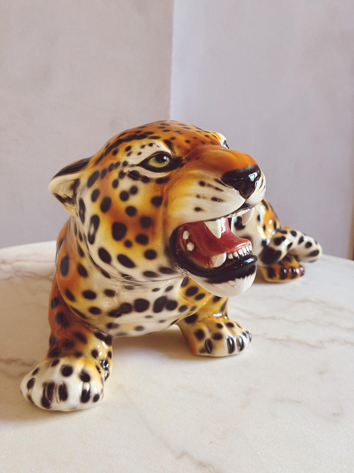 1960s Italian Ceramic Leopard