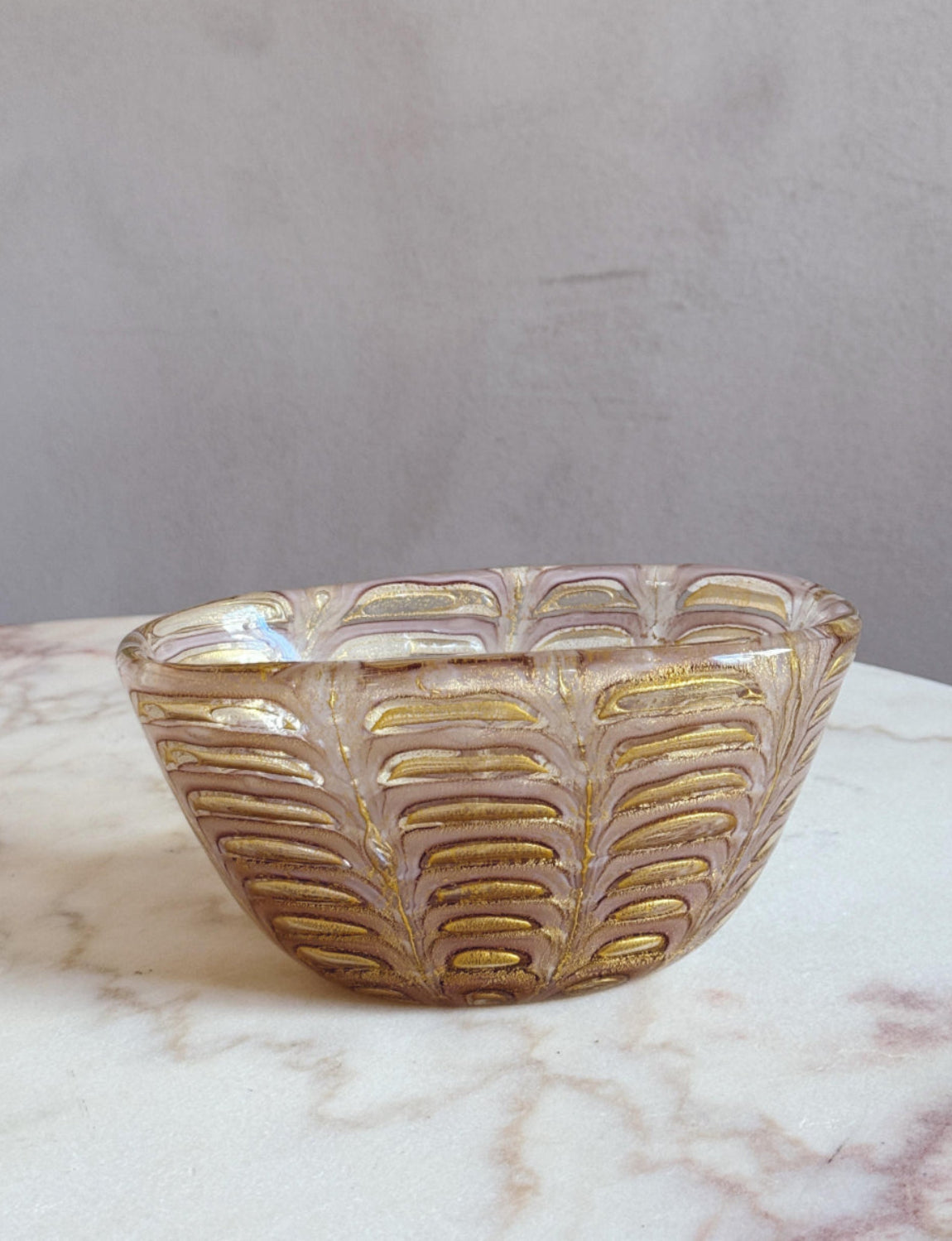 1960 Ercole Barovier Gold Murano Bowl