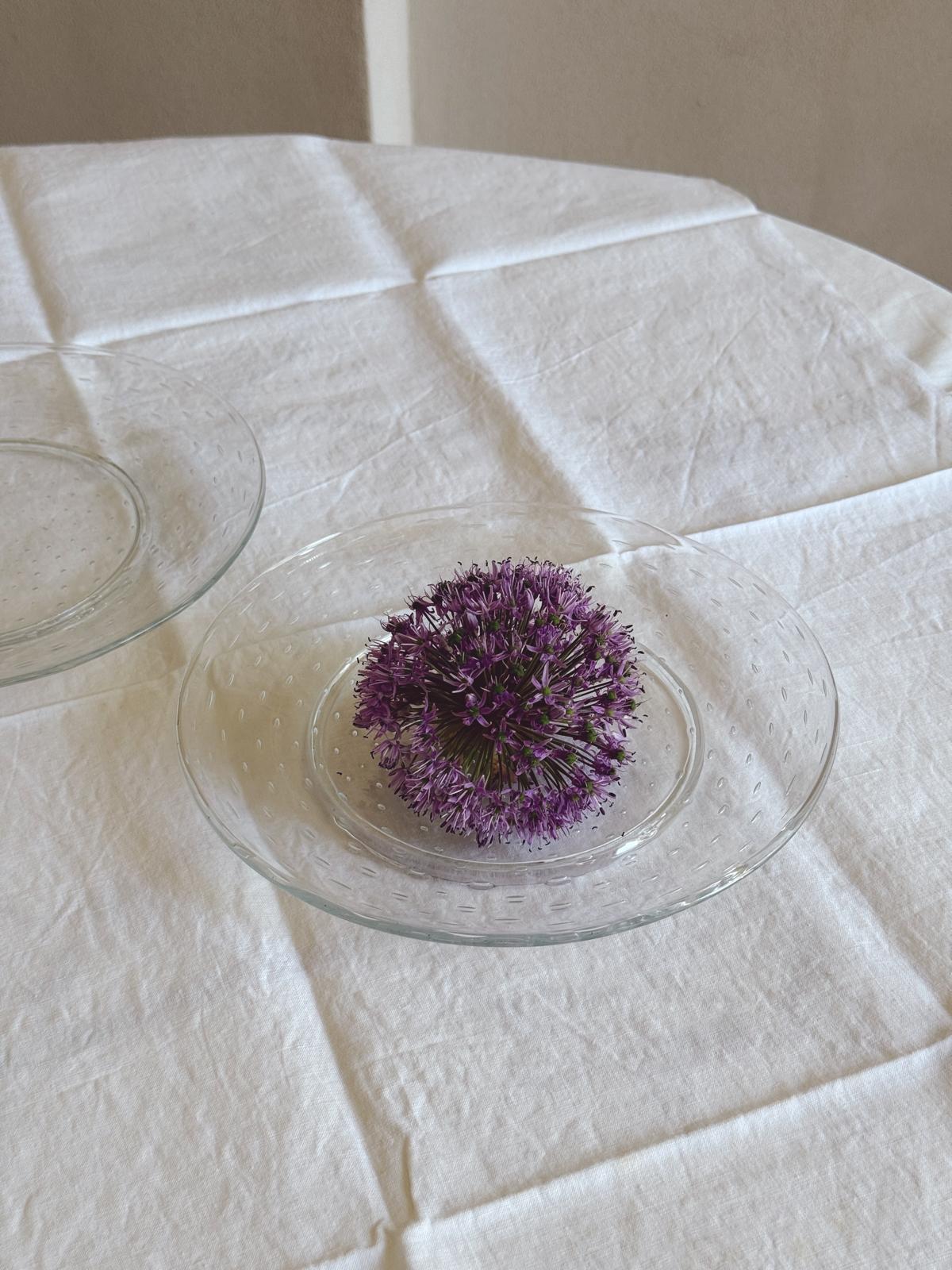 Pair of 1950s Spotted Seguso Hand-blown Murano Glass Plates